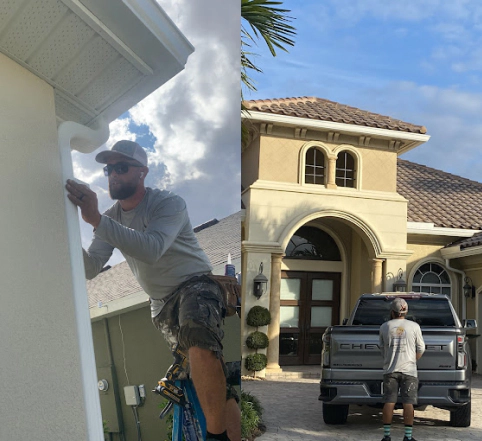 side by side of guuter installation port st. lucie fl